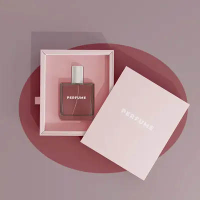 Perfume Boxes presented alongside its printed surface detail