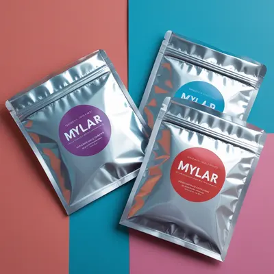 Personalised Mylar Bags photographed from a second angle showing the side panel