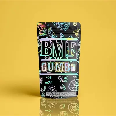 Personalised Mylar Bags shown at an angle that reveals the depth of the pack