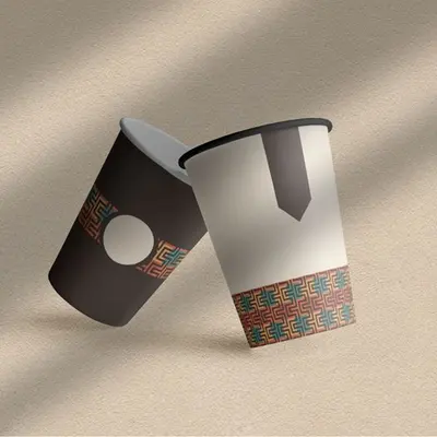 Personalised Paper Cups displayed with the closure detail visible