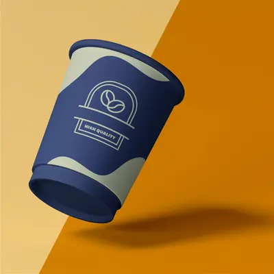 Personalised Paper Cups shown at an angle that reveals the depth of the pack