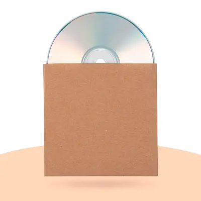 Personalized CD Sleeves photographed from a second angle showing the side panel