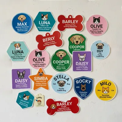 Pet Labels displayed with the closure detail visible