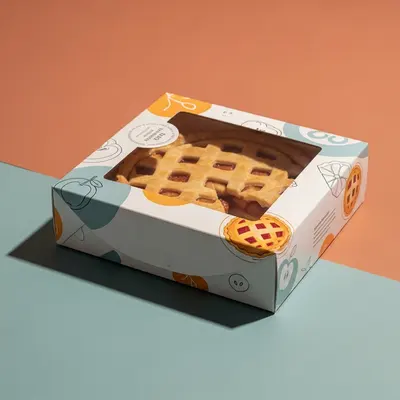 Pie Boxes shown at an angle that reveals the depth of the pack