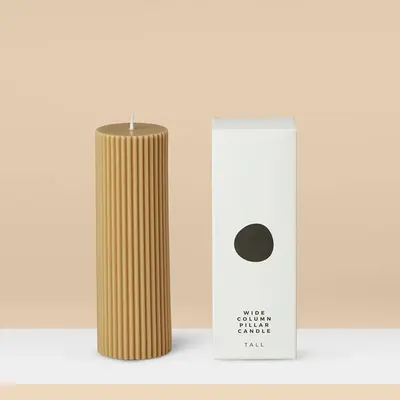 Pillar Candle Boxes photographed from a second angle showing the side panel