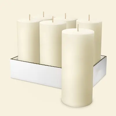 Pillar Candle Boxes presented alongside its printed surface detail