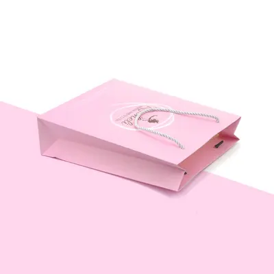 Pink Paper Bags shown as a finished custom-printed pack