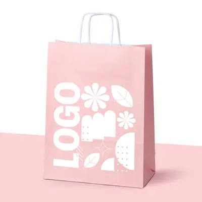Pink Paper Bags displayed with the closure detail visible