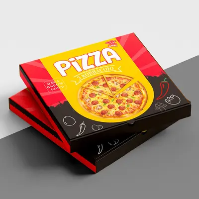 Pizza Boxes shown as a finished custom-printed pack