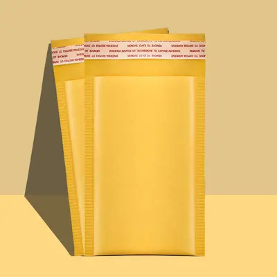 Plain Bubble Mailers presented alongside its printed surface detail