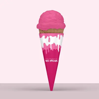 Polka Designs Ice Cream Cone Sleeves shown at an angle that reveals the depth of the pack