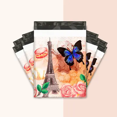 Poly Mailers with Tear Strip photographed from a second angle showing the side panel