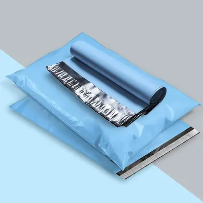 Poly Mailers with Tear Strip presented alongside its printed surface detail