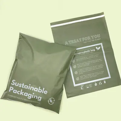 Poly Mailers with Tear Strip photographed to show the finish across the panel