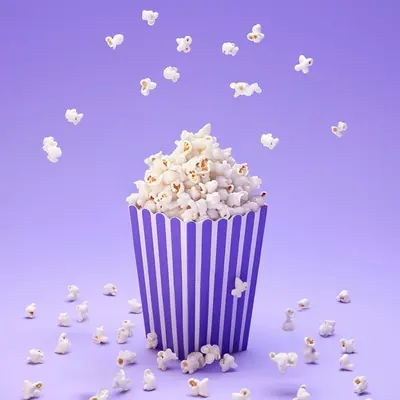 Popcorn Boxes photographed from a second angle showing the side panel