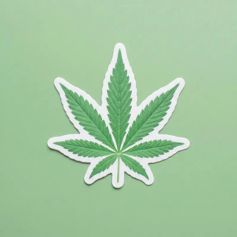Pot Leaf Stickers produced as custom stickers