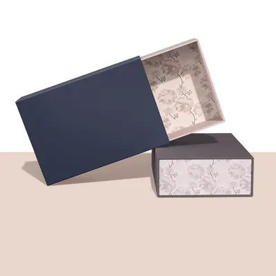 Presentation Boxes presented alongside its printed surface detail