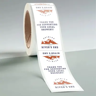 Pressure Sensitive Labels shown as a finished custom-printed pack