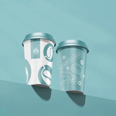 Printed Paper Cups displayed with the closure detail visible