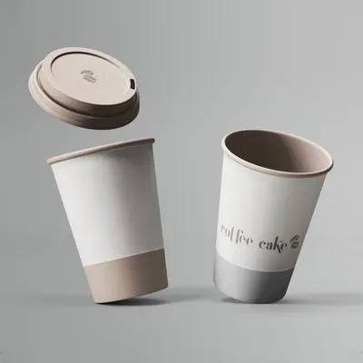 Printed Paper Cups shown at an angle that reveals the depth of the pack