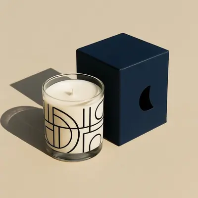 Retail Candle Boxes presented alongside its printed surface detail