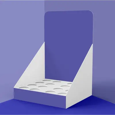 Retail Display Boxes photographed from a second angle showing the side panel