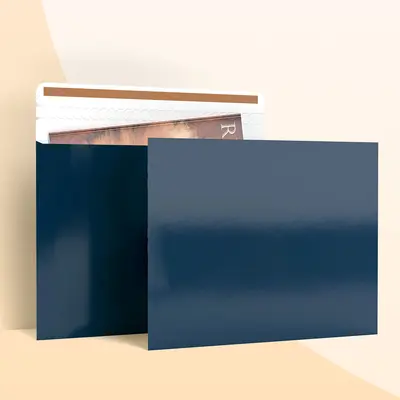 Rigid Mailers photographed from a second angle showing the side panel