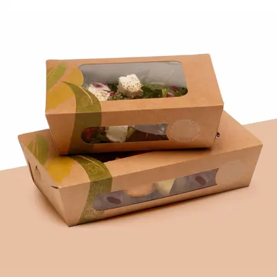 Salad Boxes shown at an angle that reveals the depth of the pack