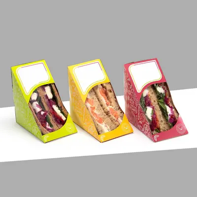 Sandwich Boxes shown at an angle that reveals the depth of the pack