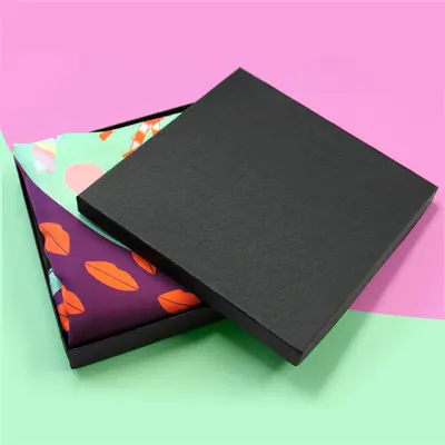 Scarf Boxes photographed from a second angle showing the side panel