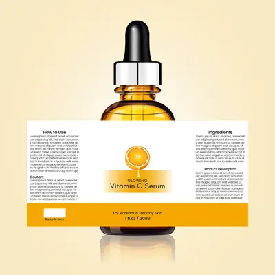 Serum Labels shown as a finished custom-printed pack