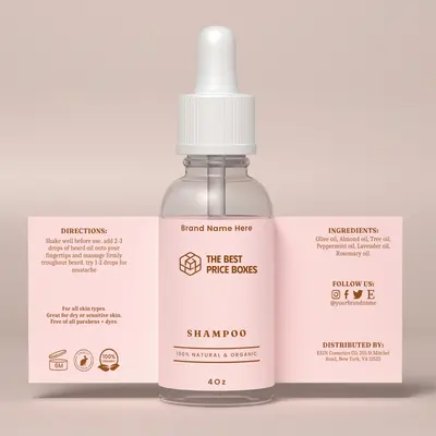 Serum Labels shown at an angle that reveals the depth of the pack