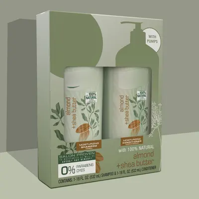 Shampoo Boxes shown as a finished custom-printed pack