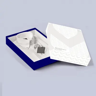 Shirt Boxes displayed with the closure detail visible