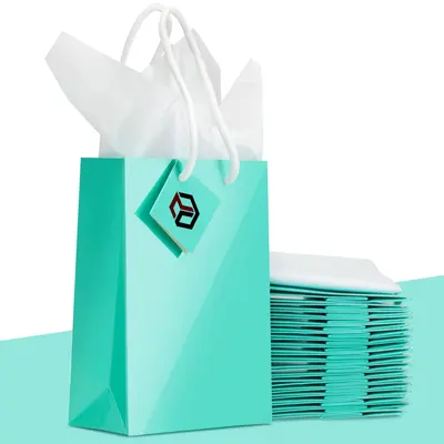 Small Gift Bags shown as a finished custom-printed pack