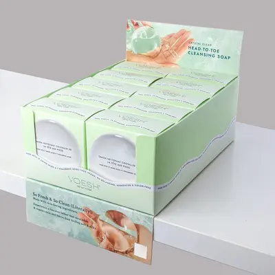 Soap Display Boxes shown as part of a matched packaging set