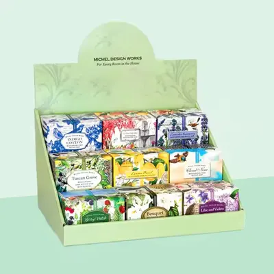 Soap Display Boxes photographed to show the finish across the panel