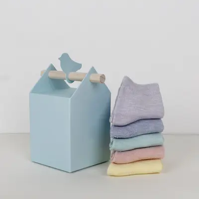 Sock Boxes shown as a finished custom-printed pack