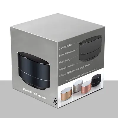 Speaker Boxes presented alongside its printed surface detail