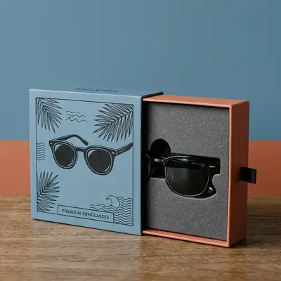 Sunglasses Boxes displayed with the closure detail visible