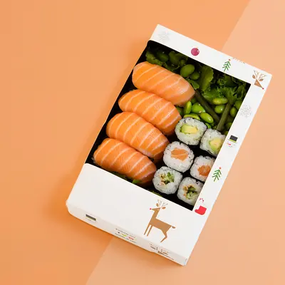 Sushi Boxes displayed with the closure detail visible