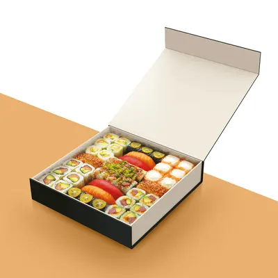 Sushi Trays photographed from a second angle showing the side panel