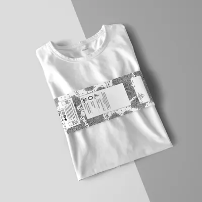 T Shirt Packaging Sleeves photographed from a second angle showing the side panel