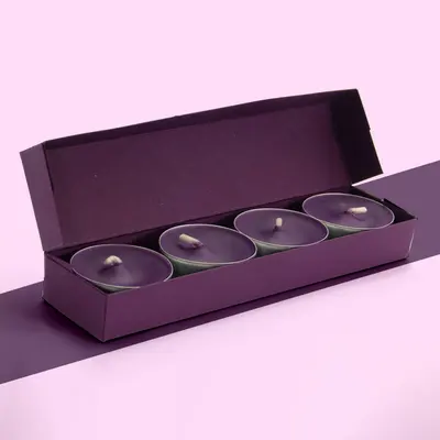 Tealight Boxes photographed from a second angle showing the side panel