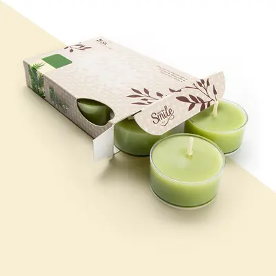 Tealight Boxes shown at an angle that reveals the depth of the pack