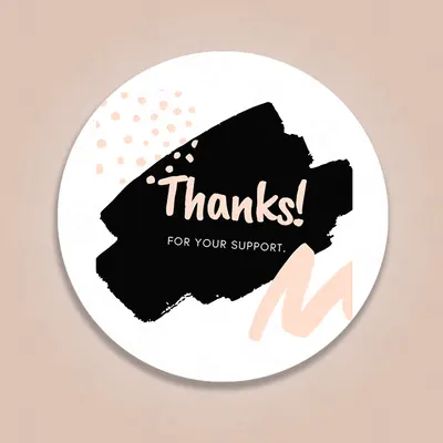 Thank You Stickers displayed with the closure detail visible