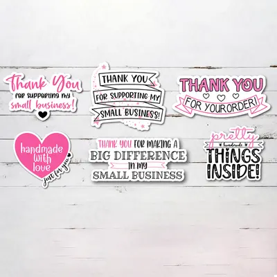 Thank You Stickers shown at an angle that reveals the depth of the pack
