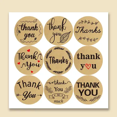Thank You Stickers presented alongside its printed surface detail