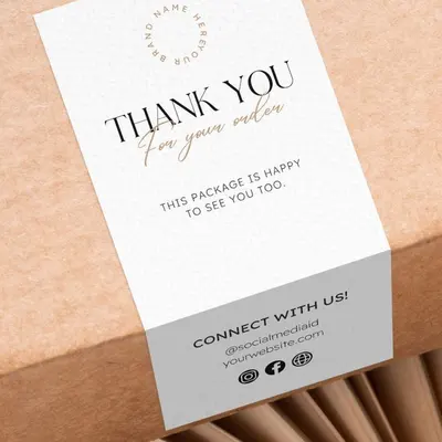 Thank You Stickers captured to show scale and proportion