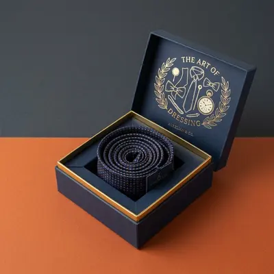 Tie Boxes photographed from a second angle showing the side panel